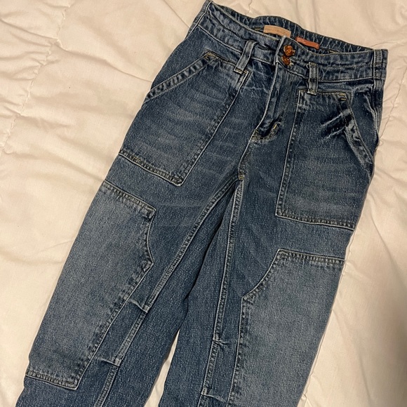 Pilcro Anthropologie work pants, Denim carpenter style. - Picture 2 of 7